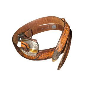 Tony Lama Mens Embossed Leather Western Belt C42195